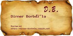 Dirner Borbála névjegykártya